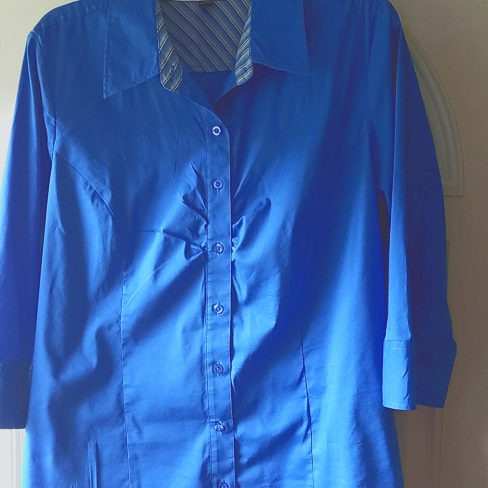 Fashion Bug button down 3/4 length sleeves top size 1X